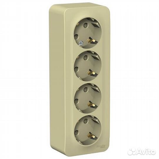 Розетка Schneider Electric Blanca бежевая, четырех