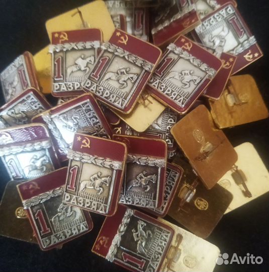 Значок 1 разряд СССР. Конный спорт. Накладной