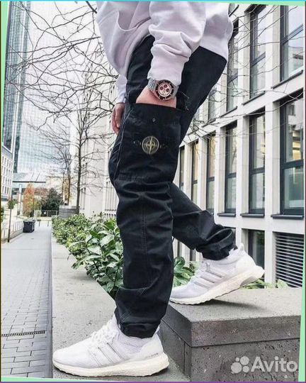 Широкие карго брюки Stone Island (Артикул: 34564)
