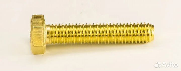 Болт шестигранный М8х40 DIN 933, латунь, 100 шт