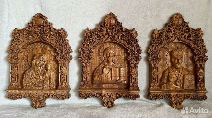 Резные иконы из дерева