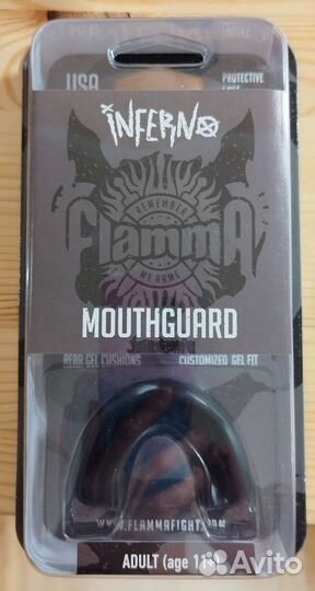 Капа боксерская Фламма Инферно чёрная 11+