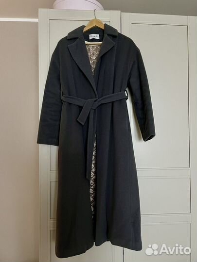 Утепленное пальто-халат