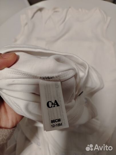 Набор белых боди маечек C&A 12-18