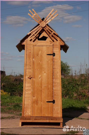 Уличный туалет деревянный PRO885