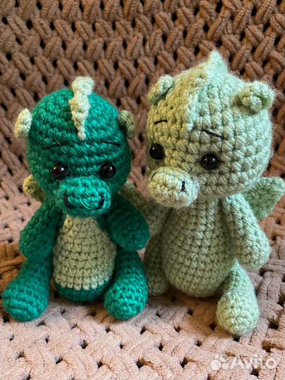 Котик,зайка,мишка,дракон вязаные игрушки