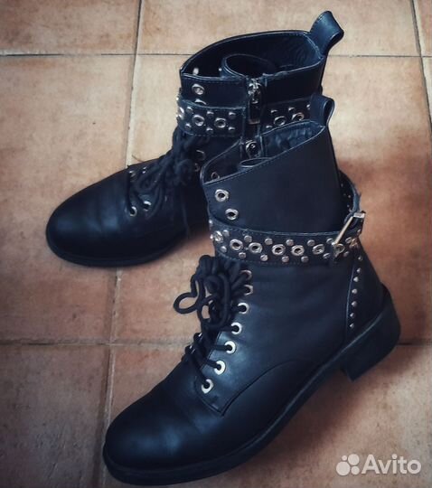 Zara Ботинки ботильоны сапоги берцы обувь 38