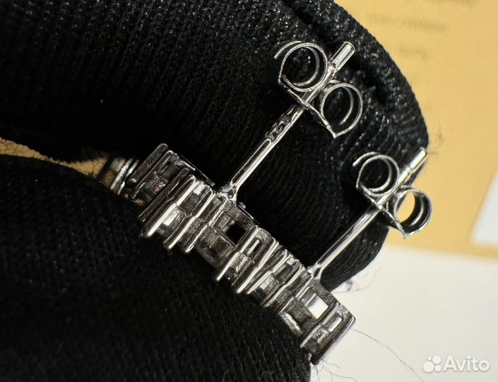 Муассанит лимонный emerald 2 ct серьги