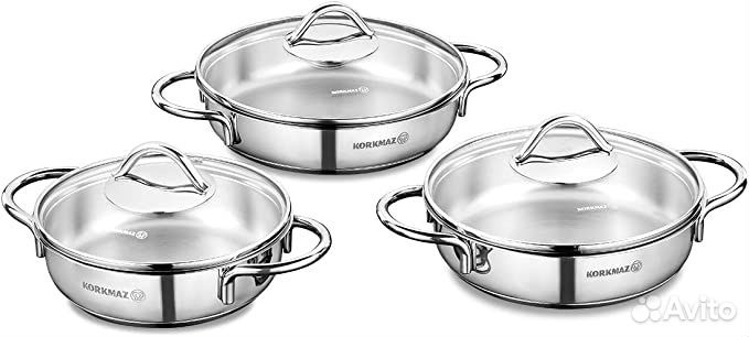 Набор кастрюль из нержавеющей стали с крышками