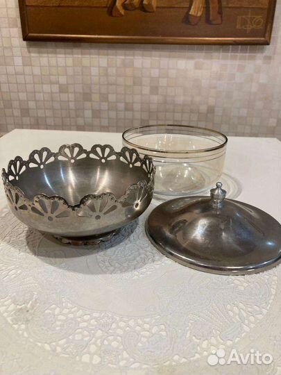 Конфетница, сахарница с крышкой времен СССР