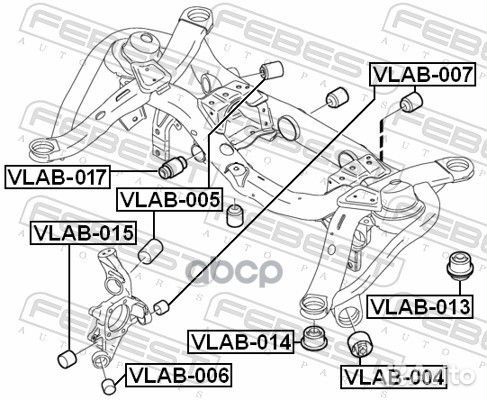 Сайлентблок задн балки передний volvo XC90 2003