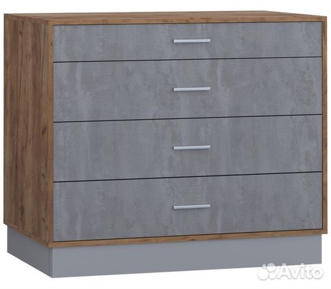 Комод 1000 Николь (дуб крафт золотой/серый/бетонны