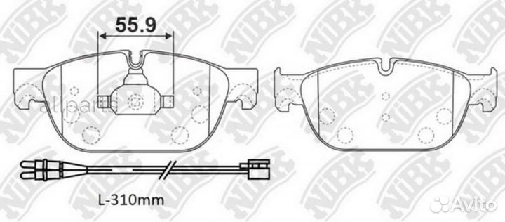 Nibk PN42001W Тормозные колодки