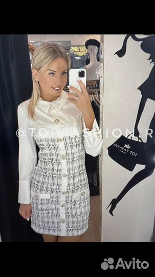 Платье твидовое S