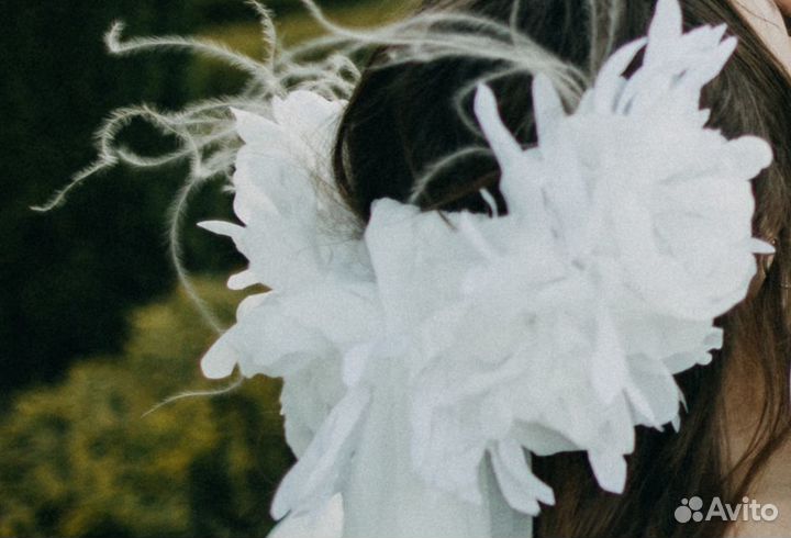 Свадебное украшение на голову цветы на гребне