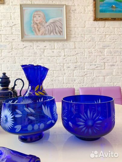 Синее стекло Посуда СССР