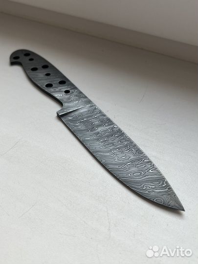 Дамаский клинок нож заготовка рукоять материал