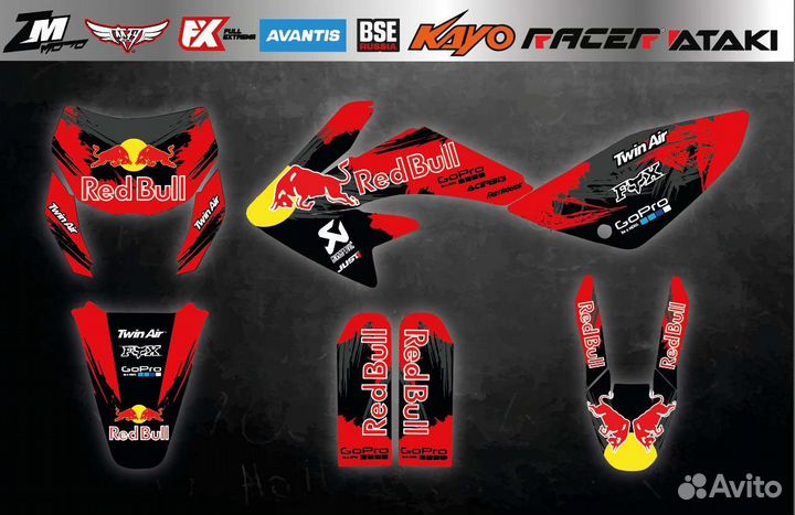 Наклейки на питбайк kayo racer bse