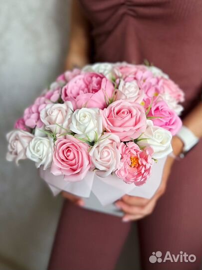 Большой букет из мыльных цветов