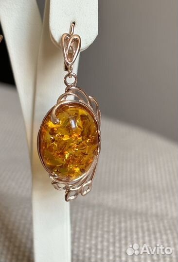 Серьги с янтарем