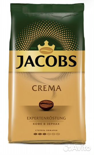 Кофе в зернах Jacobs Crema, 1 кг