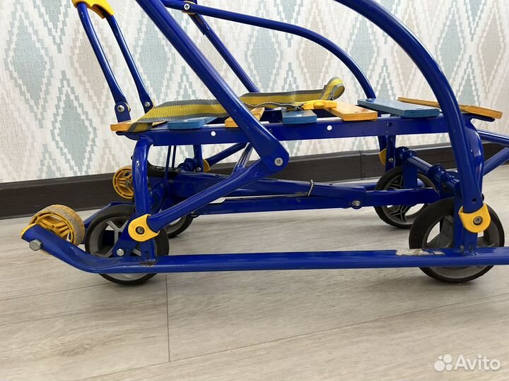 Детские зимние санки с колесами