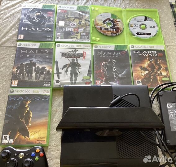 Приставка Xbox 360E с большой кучей игр