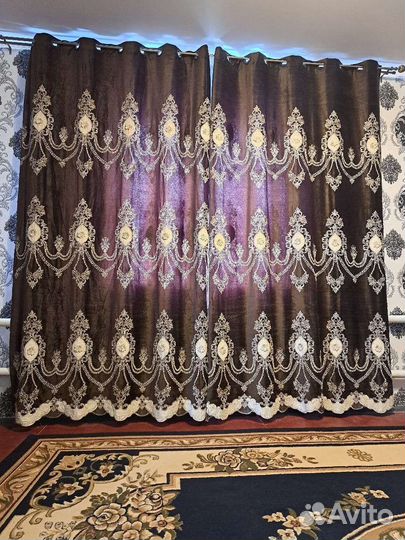 Шторы и тюль новая с кольцом