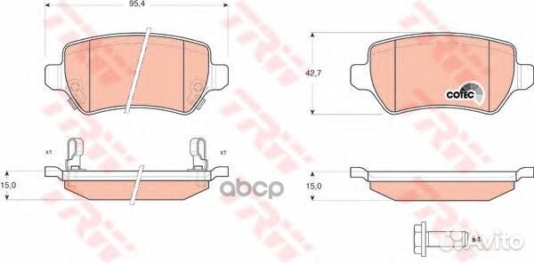 Колодки задние GDB1515 TRW