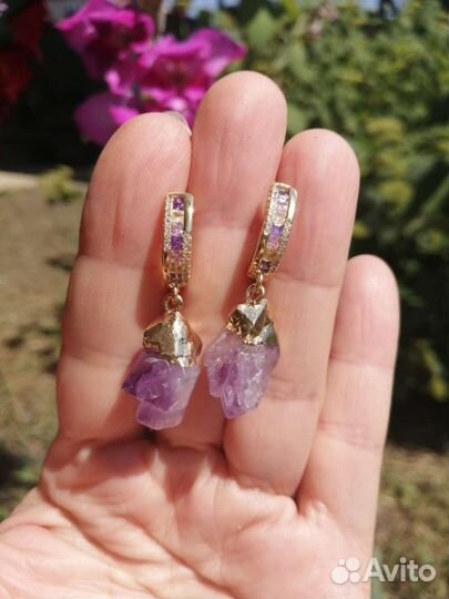 Серьги с аметистом