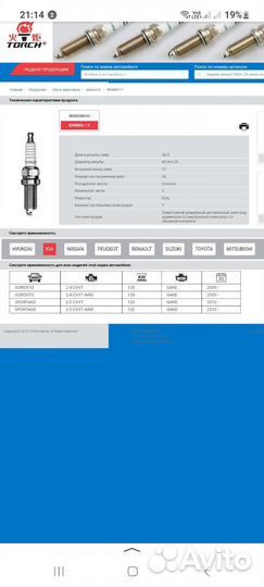 Свечи зажигания иридиевые