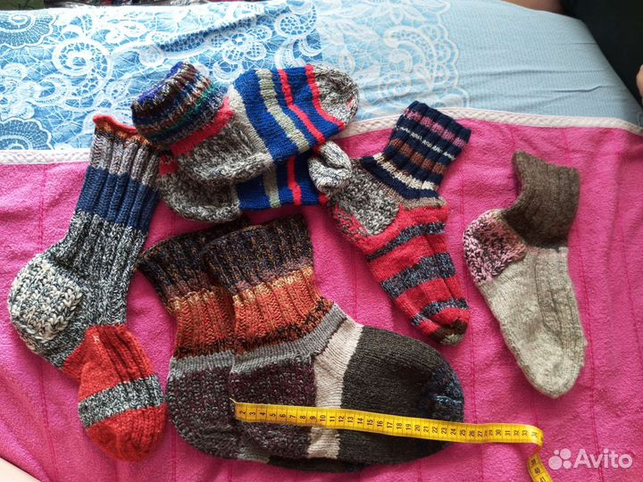 Носки шерстяные вязаные