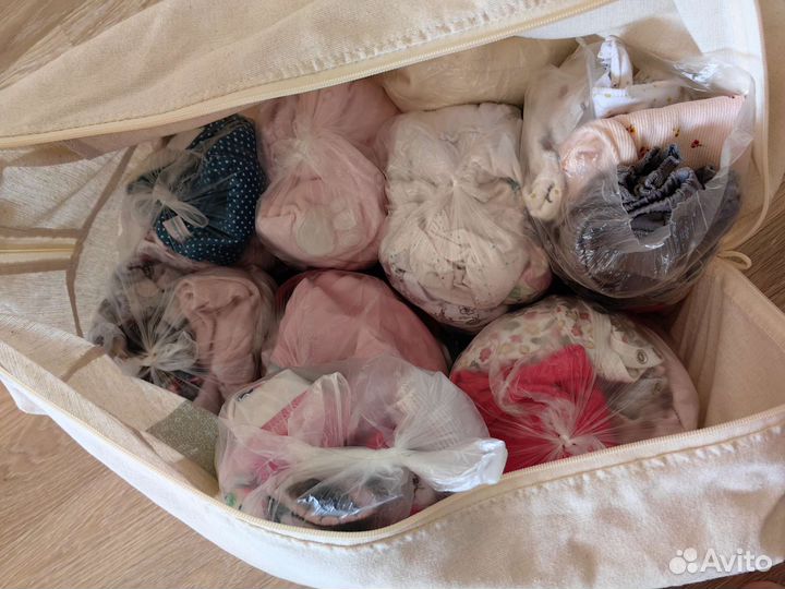Большой пакет вещей на девочку с 0 до 6 мес