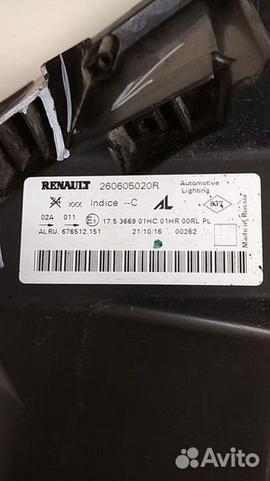 Фара левая Renault Duster