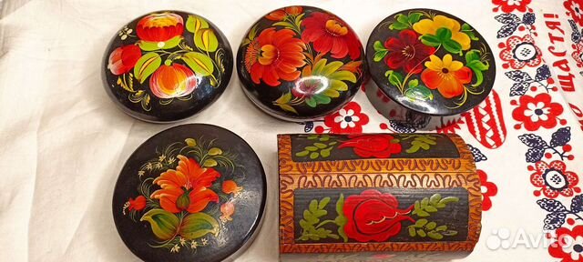 Шкатулка деревянная, расписная