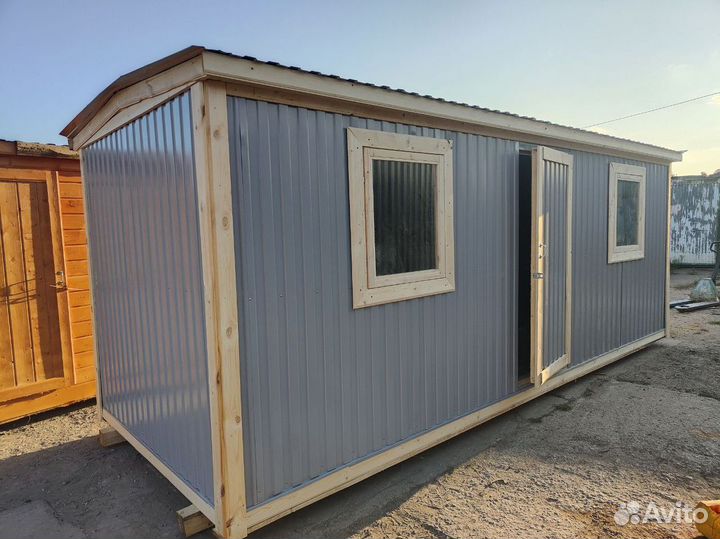 Вагончик бытовка строительная с установкой