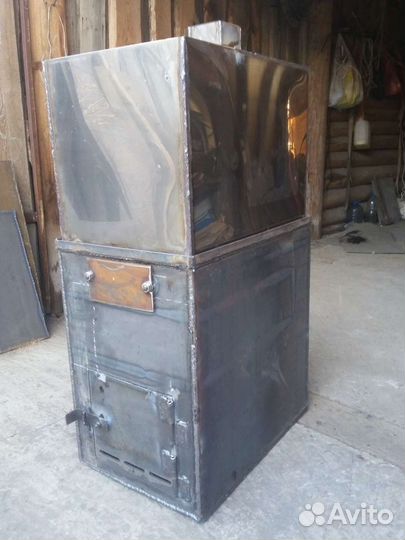 Печь для бани с баком из нержавейки