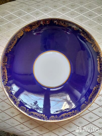Сухарница кобальт с позолотой лфз СССР