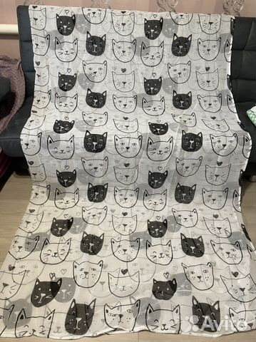 Тюль шторы котики новая на ленте 3метра