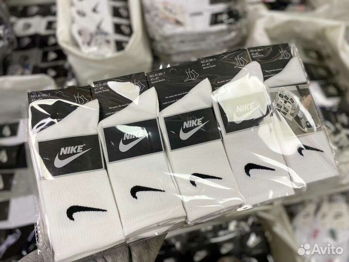Носки nike высокие длинные белые