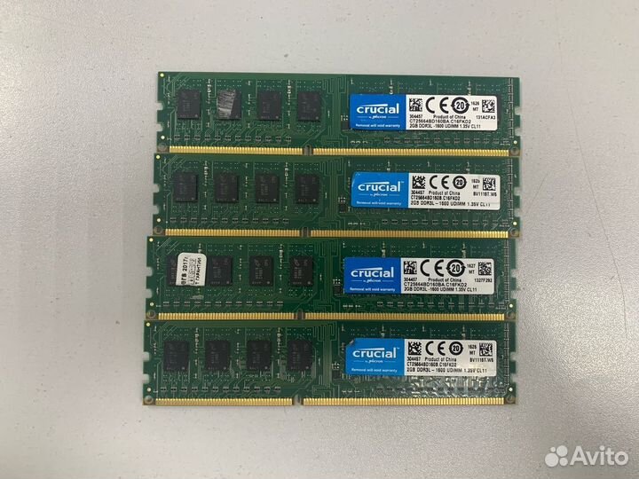 Оперативная память Crucial DDR3L 8Gb(4x2) 1600Mhz