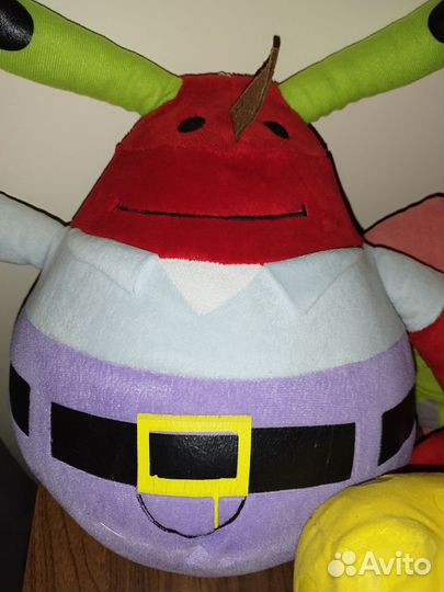 Мягкая игрушка спанч боб, патрик,мистер юджин краб