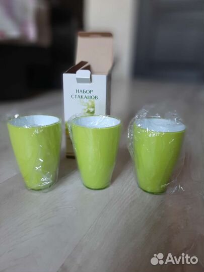 Набор стаканов 3 шт, акрил