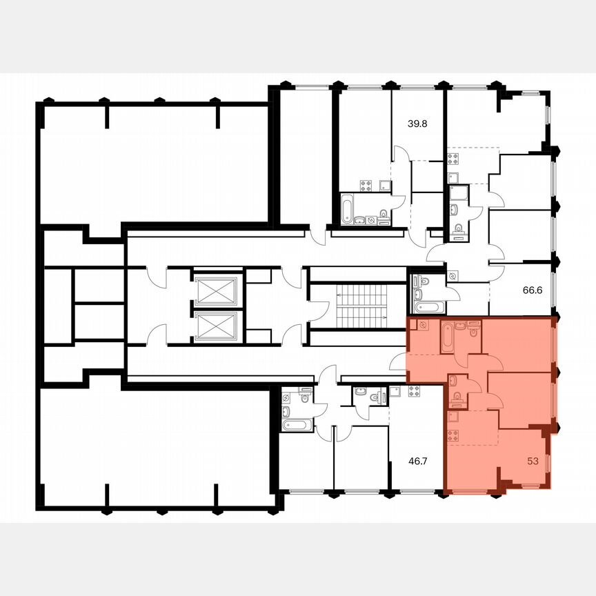 2-к. квартира, 53 м², 32/32 эт.