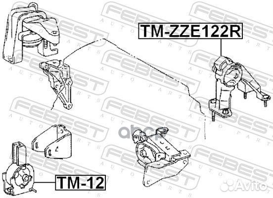 Опора двигателя toyota corolla 01-07 зад. TM-ZZ