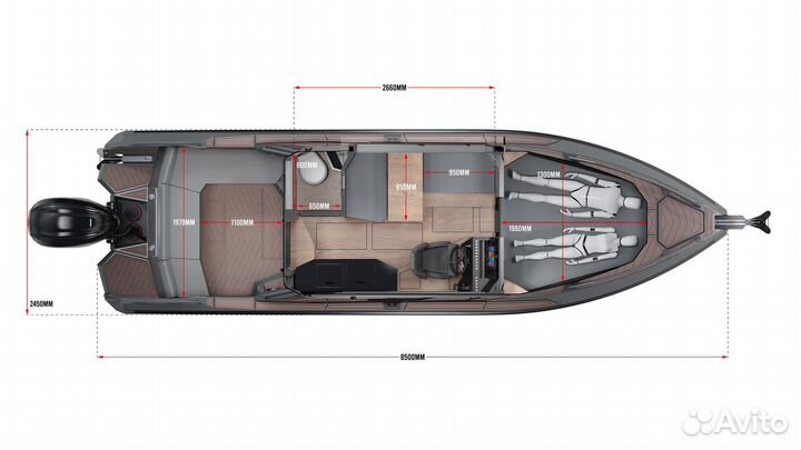 Алюминиевый катер Виктори A8 cabin