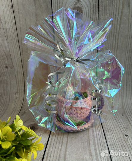 Корзина из трикотажной пряжи