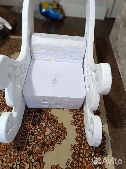 Новогодний декор. Олень и сани. Заготовка