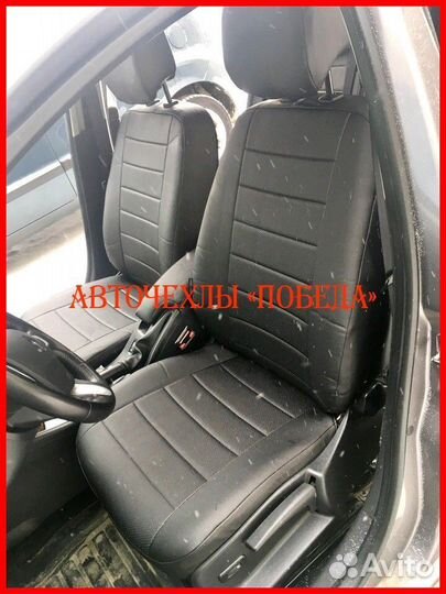 Чехлы Renault Megane 3 из экокожи чёрные Классика