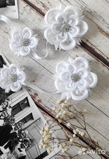 Школьные бантики лента в косу ручной на 1 сентября